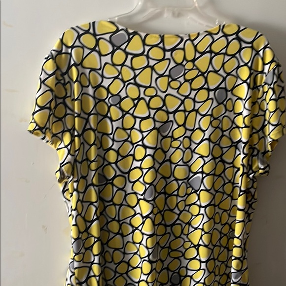 Yellow and Black Patterned Women's Top - Picture 3 of 6